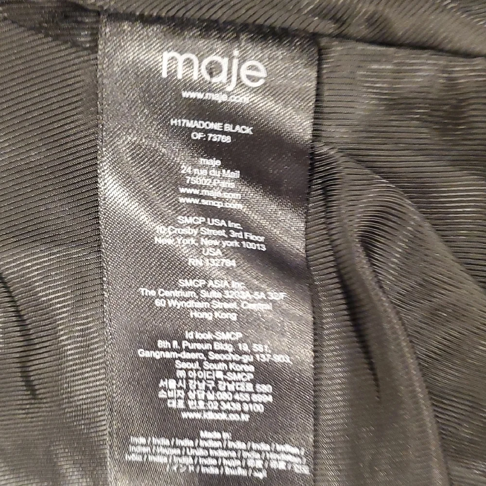 Maje Sleek Black Leather Jacket - Picture 7 of 11
